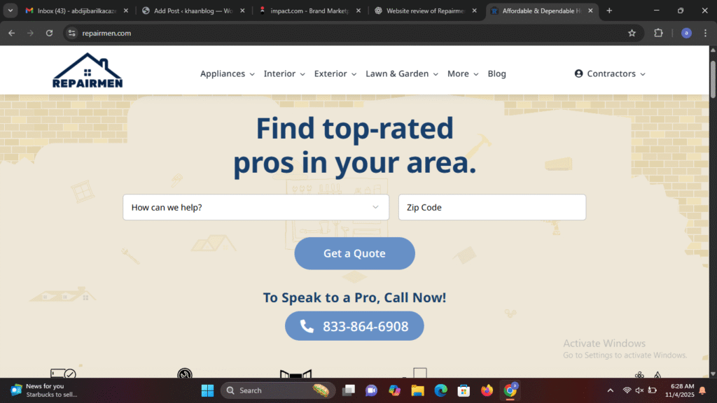 “Repairmen.com Review: Connecting Homeowners with Local Contractors—Convenient but Requires Caution”